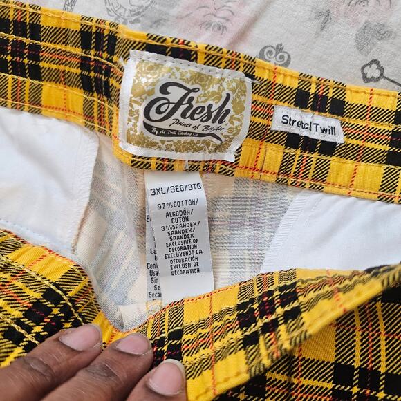 Fresh Prints of Bel-air Yellow Black Stretch Twill Jogger Pants Size 3XL - Picture 5 of 5